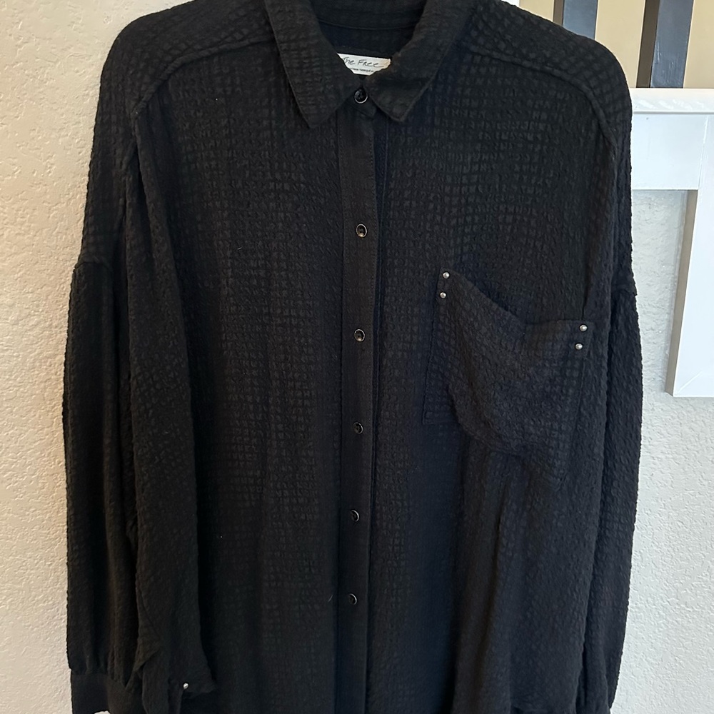 We The Free Charcoal Textured Shirt